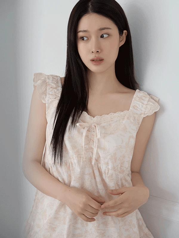 [3,000件熱銷] Juuneedu｜[短袖睡衣] Arte Lace Sleeveless Pajama [4 colors]（☁️關鍵字J126)