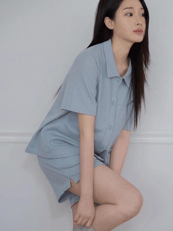 [1,000件熱銷] Juuneedu｜[短袖睡衣] Eto Waffle Pajama [3 colors]（☁️關鍵字J134)