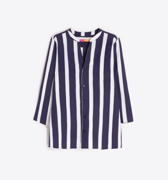1VG0413-011 [VILAGALLO] Navy And White Striped Shirt Navy #CMJUL6S314 (C-K11-E)