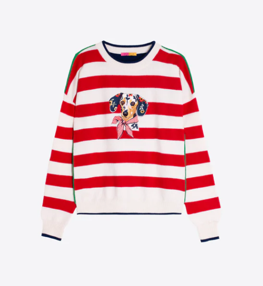 1VG0413-013 [VILAGALLO] Red Striped Dog Jersey Red/White #KNJPZ6SR05 (C-K11-E)