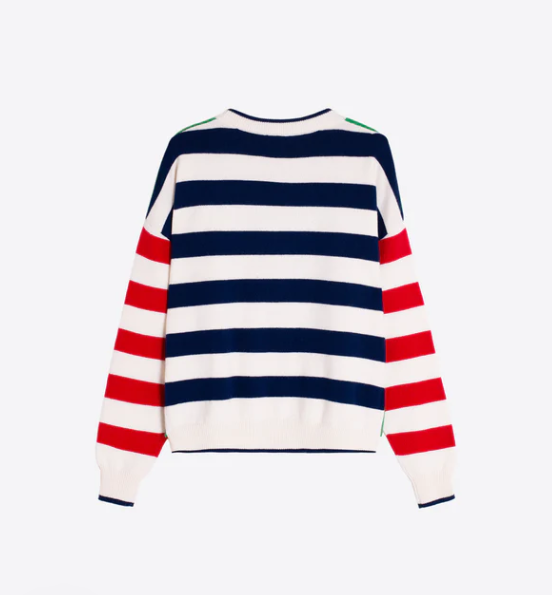 1VG0413-013 [VILAGALLO] Red Striped Dog Jersey Red/White #KNJPZ6SR05 (C-K11-E)