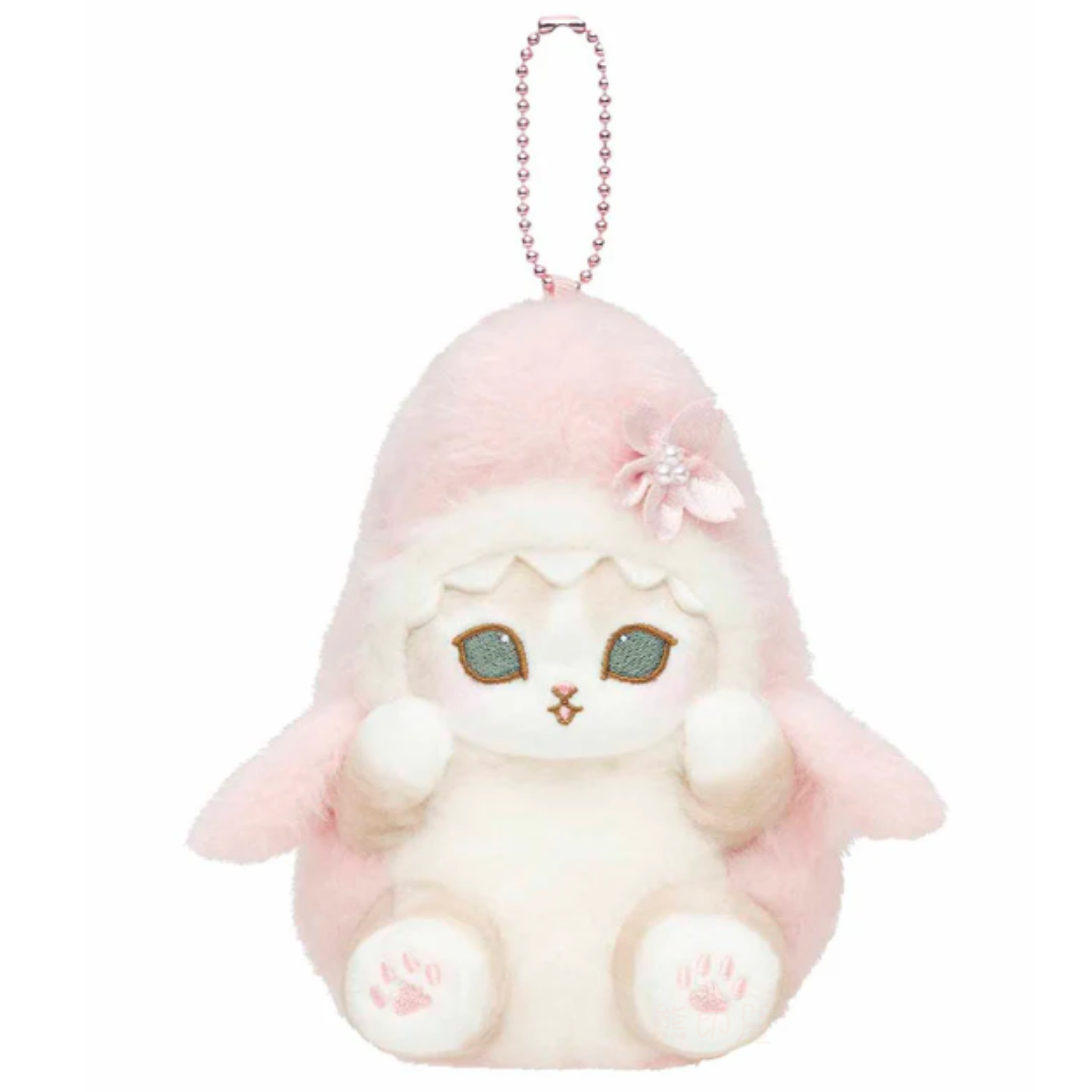 Mofusand 櫻花粉鯊魚貓 毛公仔吊飾 掛飾 [平行進口]