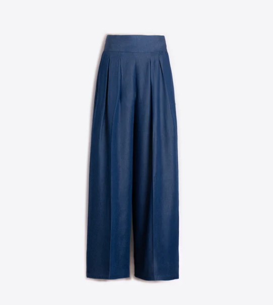 1VG0413-015 [VILAGALLO] Pleated Jeans Blue #PNMXA6S393 (C-K11-E)