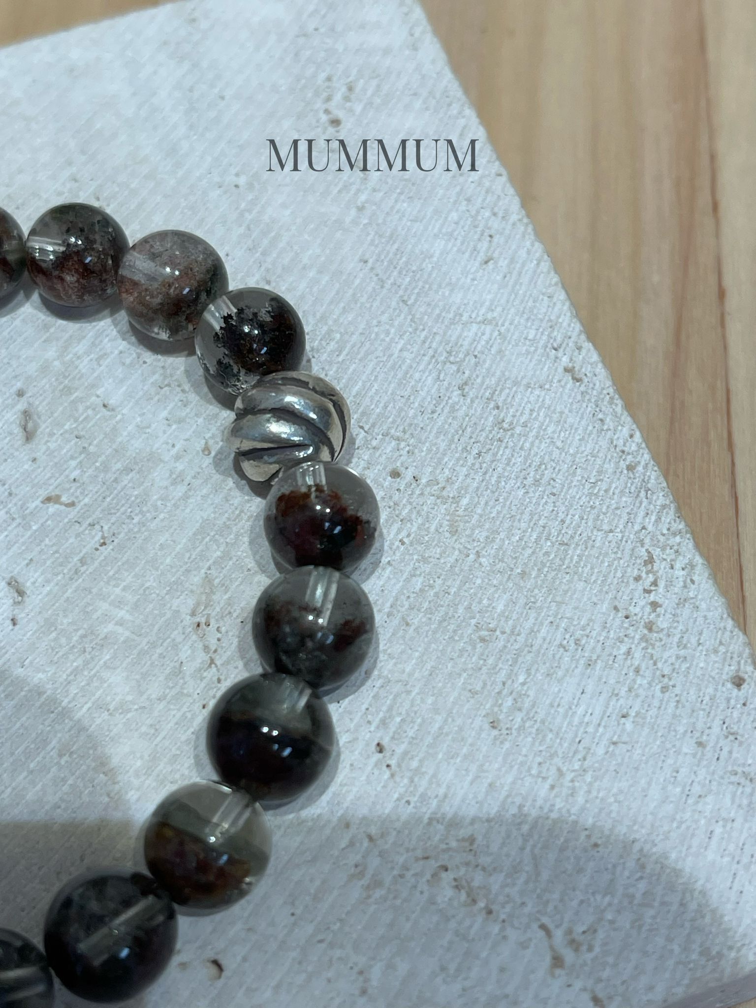 SL13308/立體銀花混染水晶手鏈