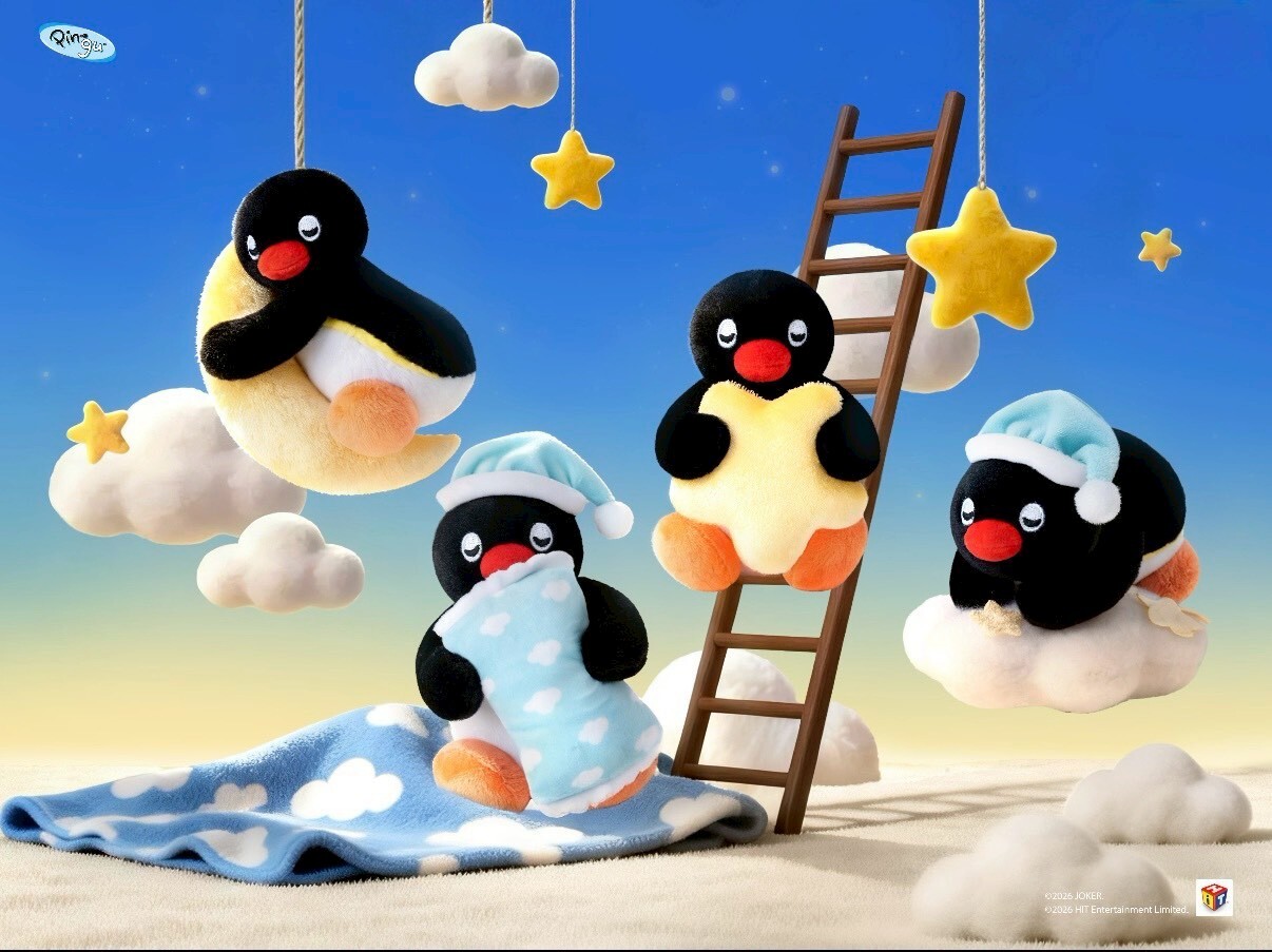 PINGU 企鵝家族 晚安夢甜系列 吊飾玩偶
