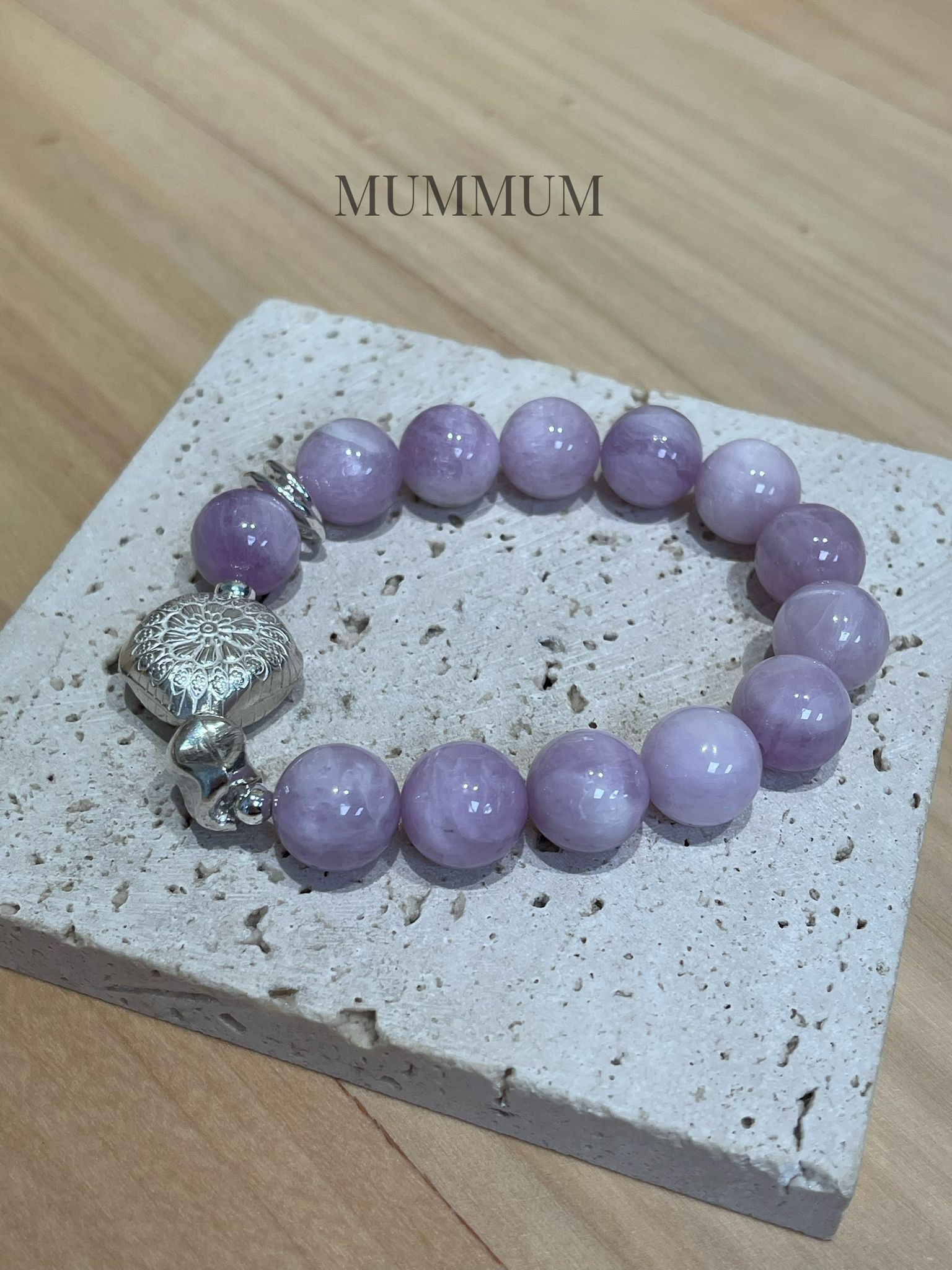 SL13313/菱格花紫芋串珠手鍊