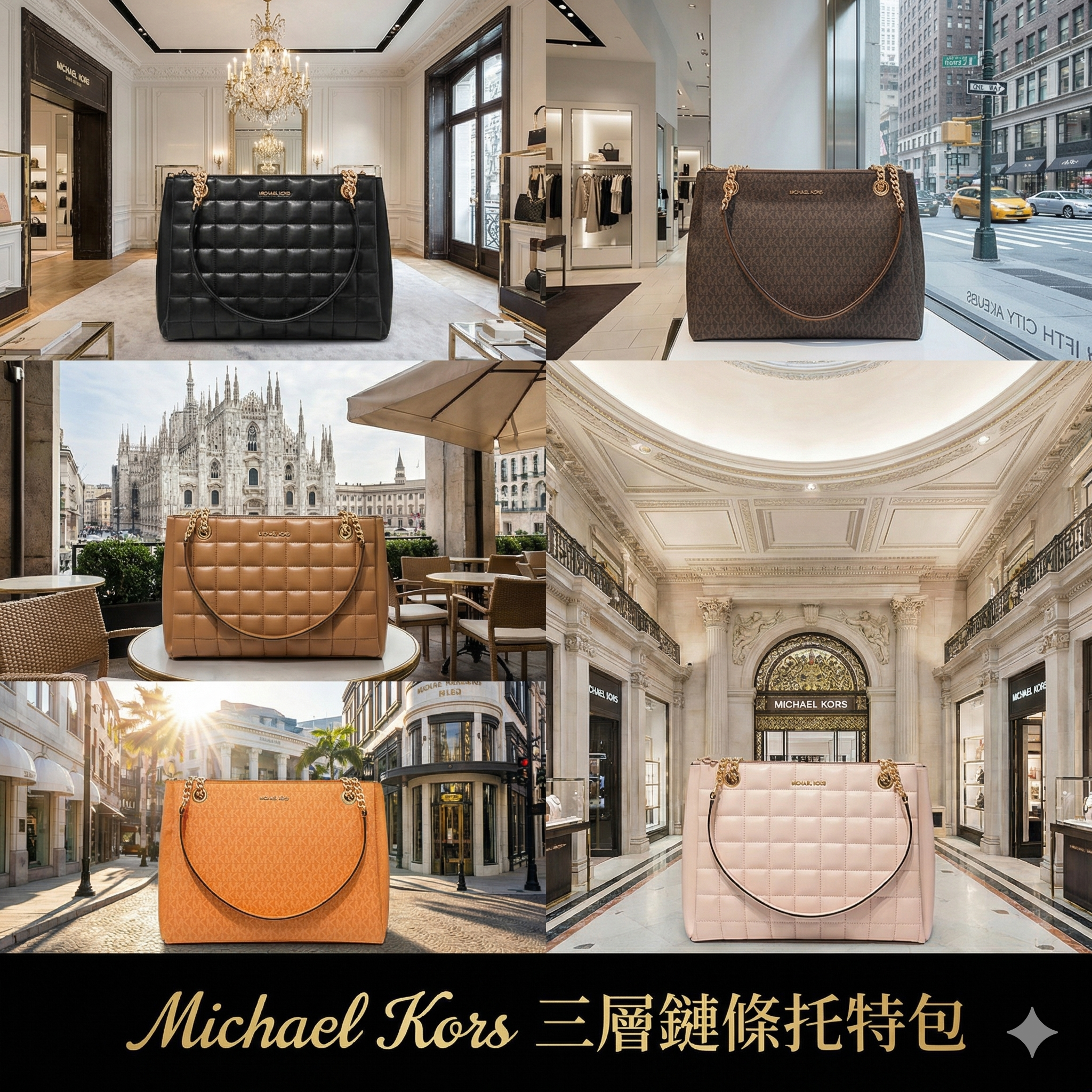【預購】Michael Kors H041183 三層鏈條托特包