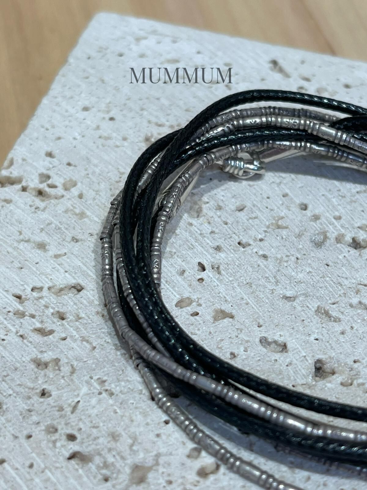 SL13319/黑銀繩重疊手鏈