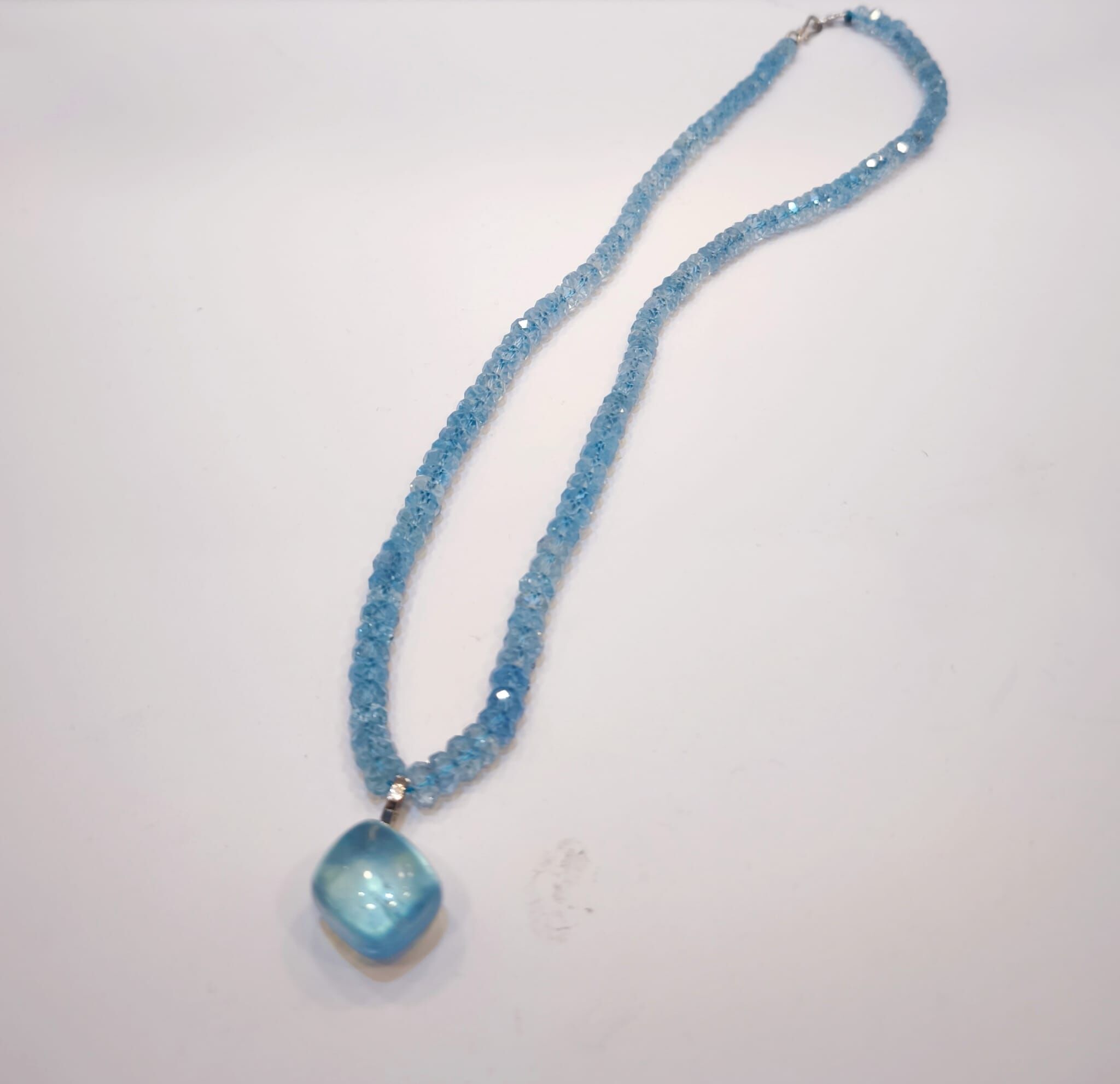 0410GGB46-CRYSTALGG-皇牌海藍寶（頸鍊長度約45cm）(B46)