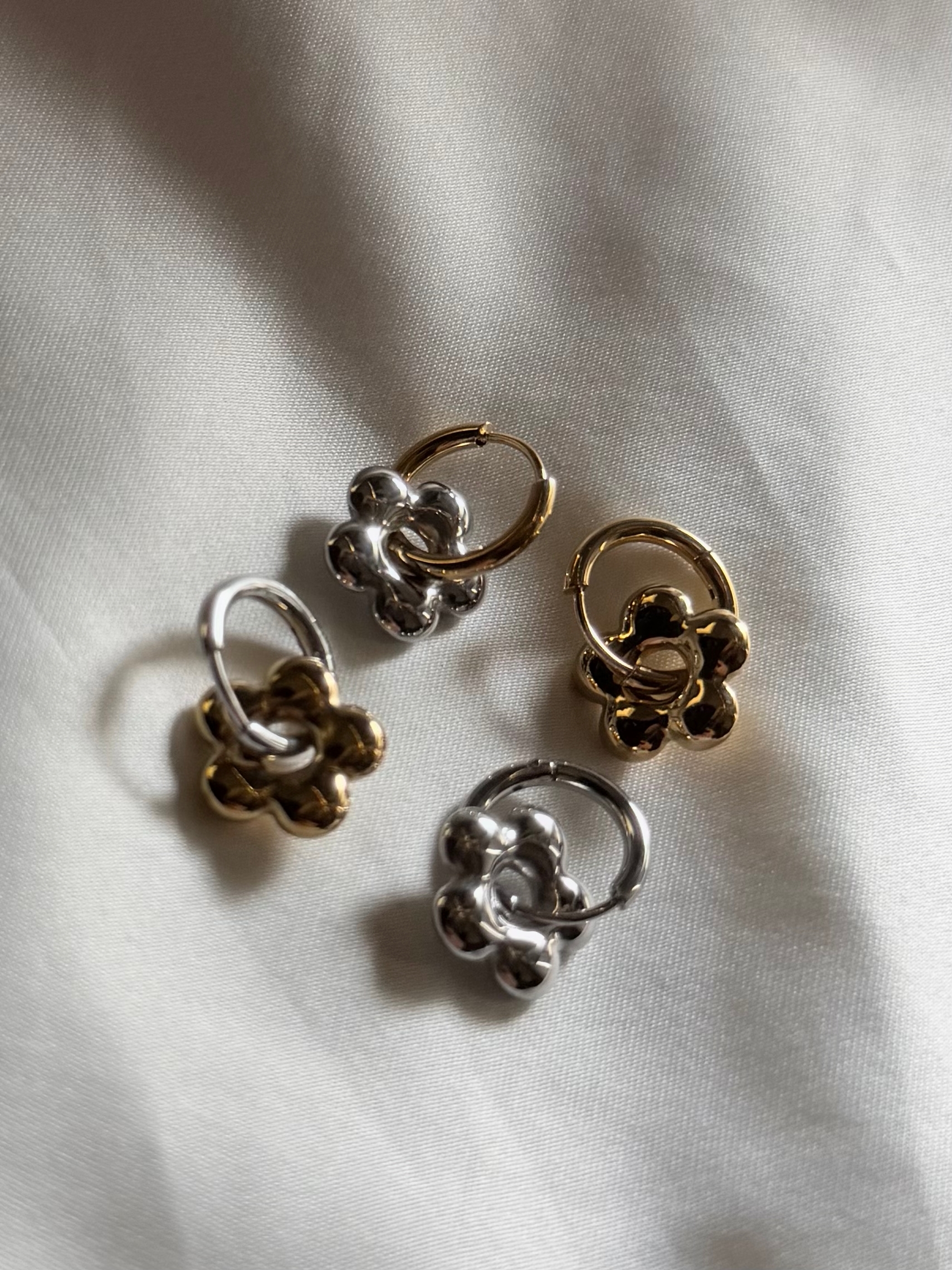 SS 2WAY flower hoop pierce