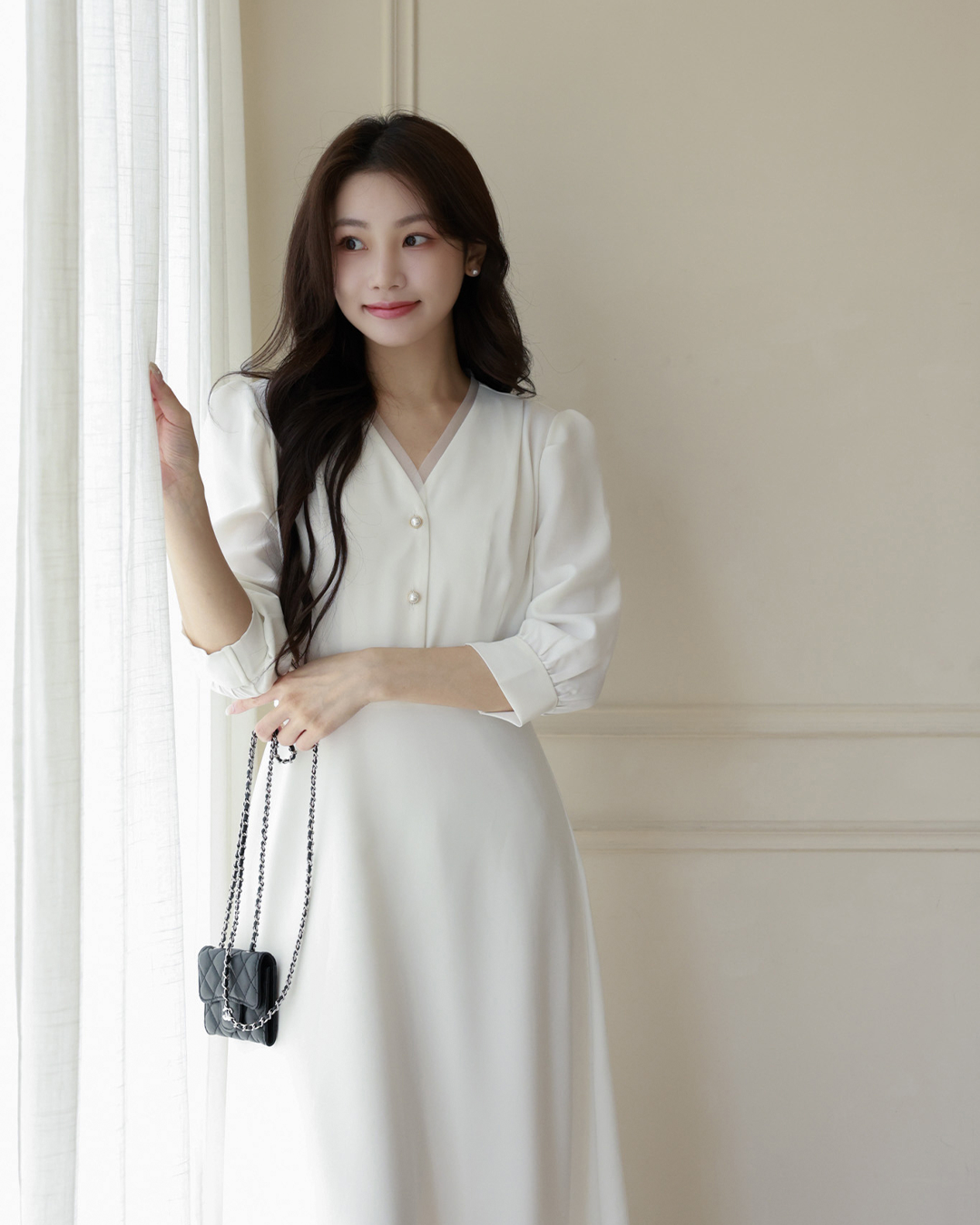 小香微光溫柔氣質收腰洋裝  ( 2 colors )