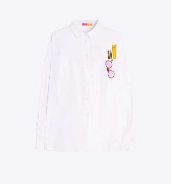 1VG0413-019 [VILAGALLO] White Shirt With Embroidered Pocket White #CMNNX6S352 (C-K11-E)