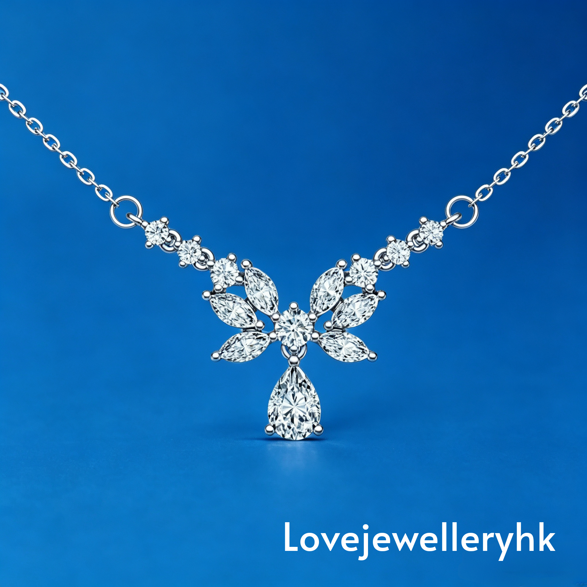 莫桑鑽典雅水滴頸鍊         N3.5C017