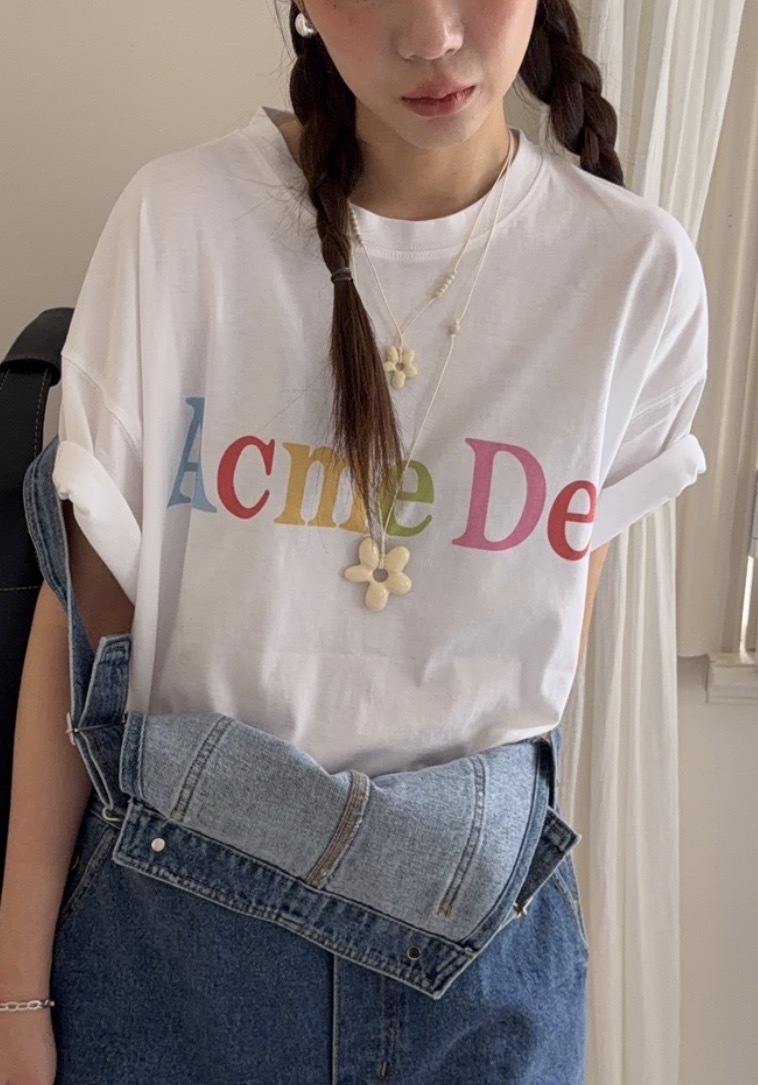 A80/人生巔峰彩色字母短袖上衣