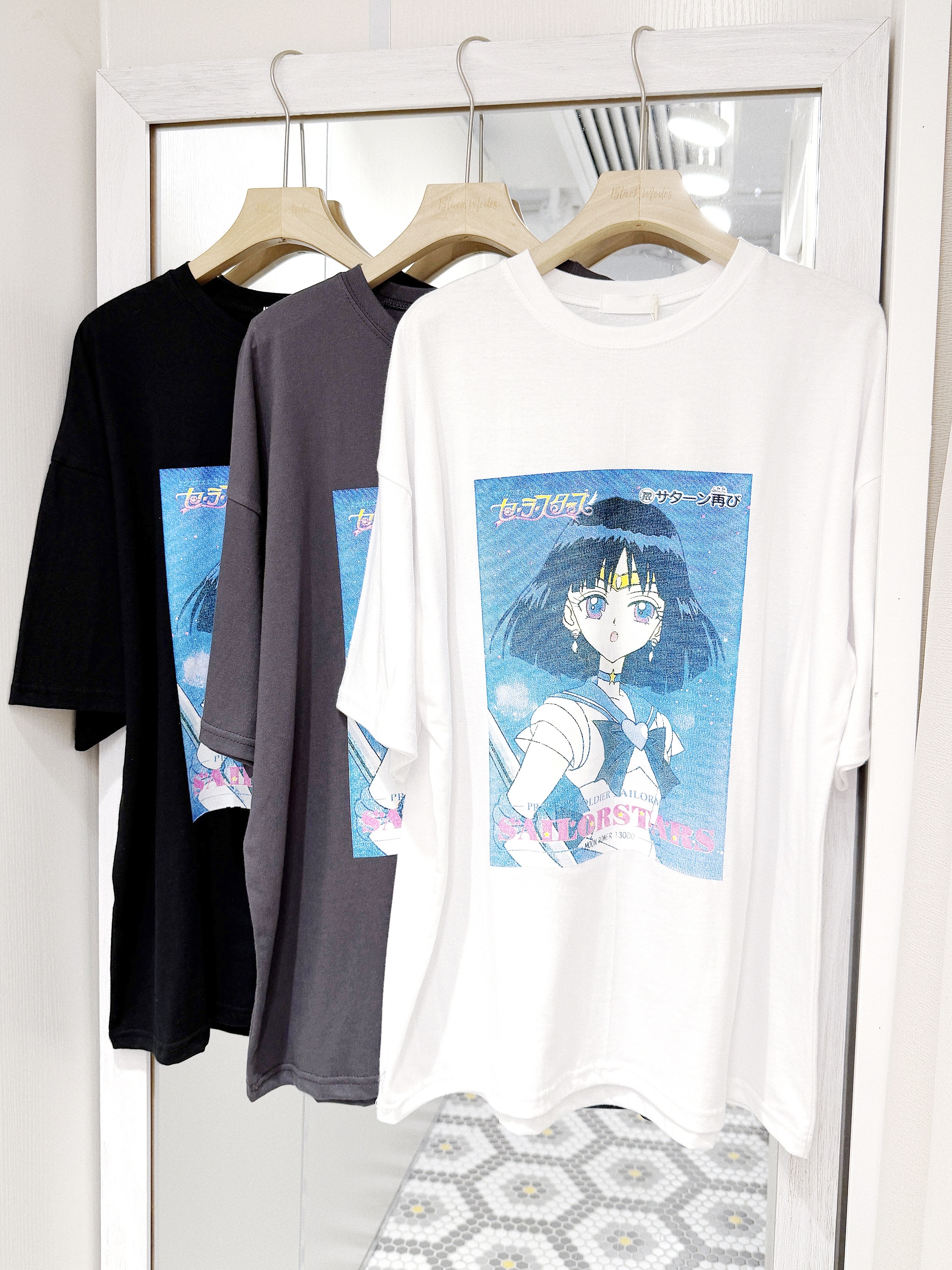 T1412｜夢幻感美少女戰士水手土星OVERSIZE TEE ‧₊˚ ⋅♡🪐༘⋆