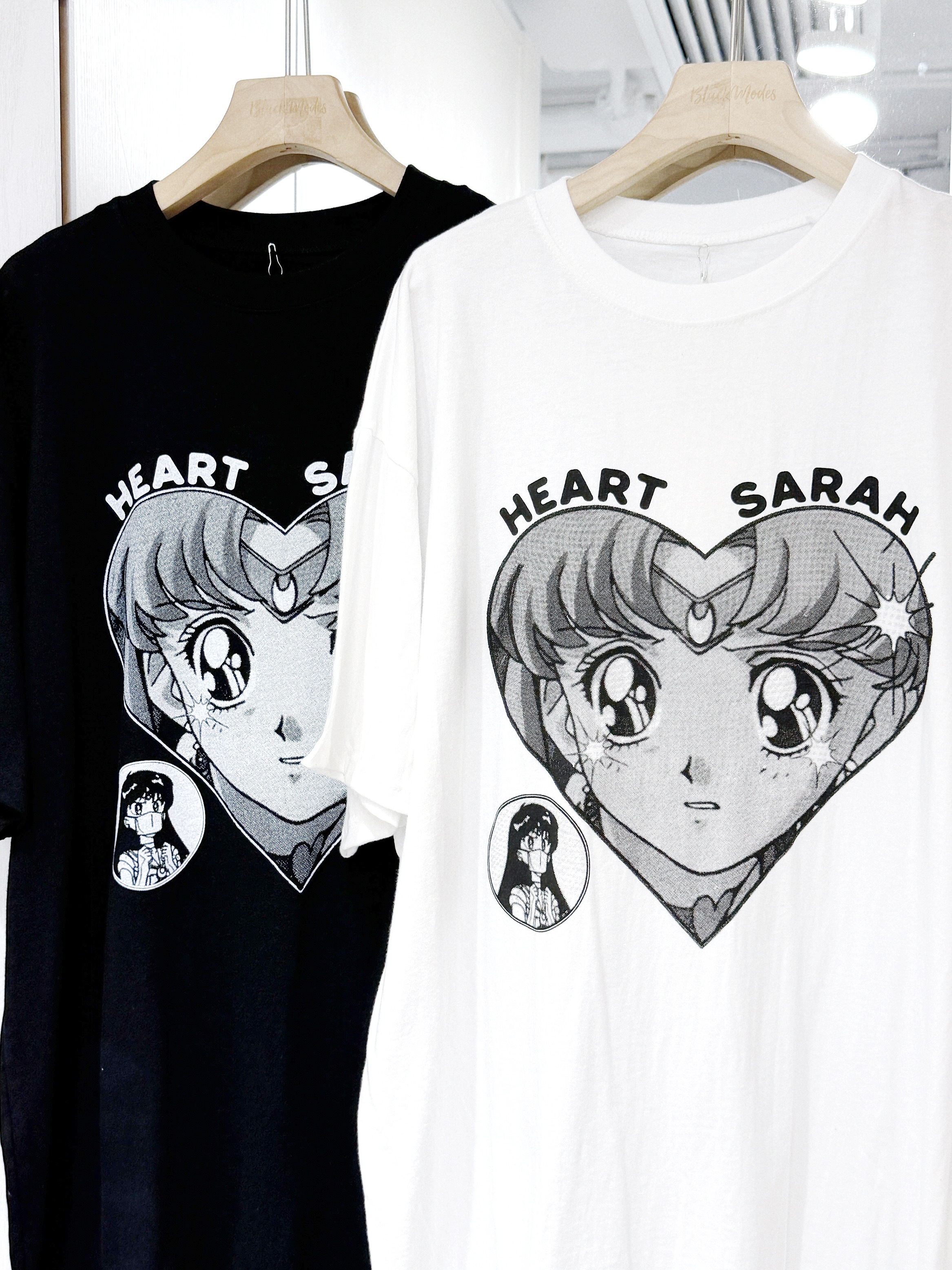 T1413｜心形黑白漫畫感SAILOR MOON TEE 🌙🤍