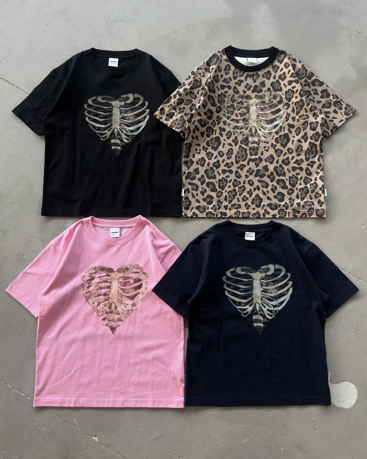 <原宿限定>日本 Wish For Ever 愛心 胸骨 印刷 短袖 短Tee 四色