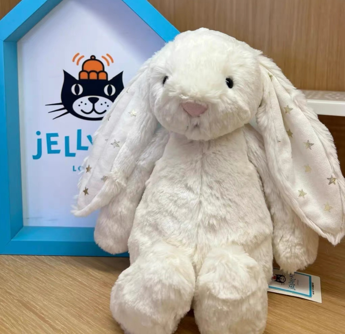 【Luxury】 Jellycat 閃亮白星星兔 Bashful Twinkle Bunny 經典小星星兔/ 31cm 限量代購 玩偶 抱枕 娃娃 邦妮兔 毛絨玩偶 星星兔 STAR
