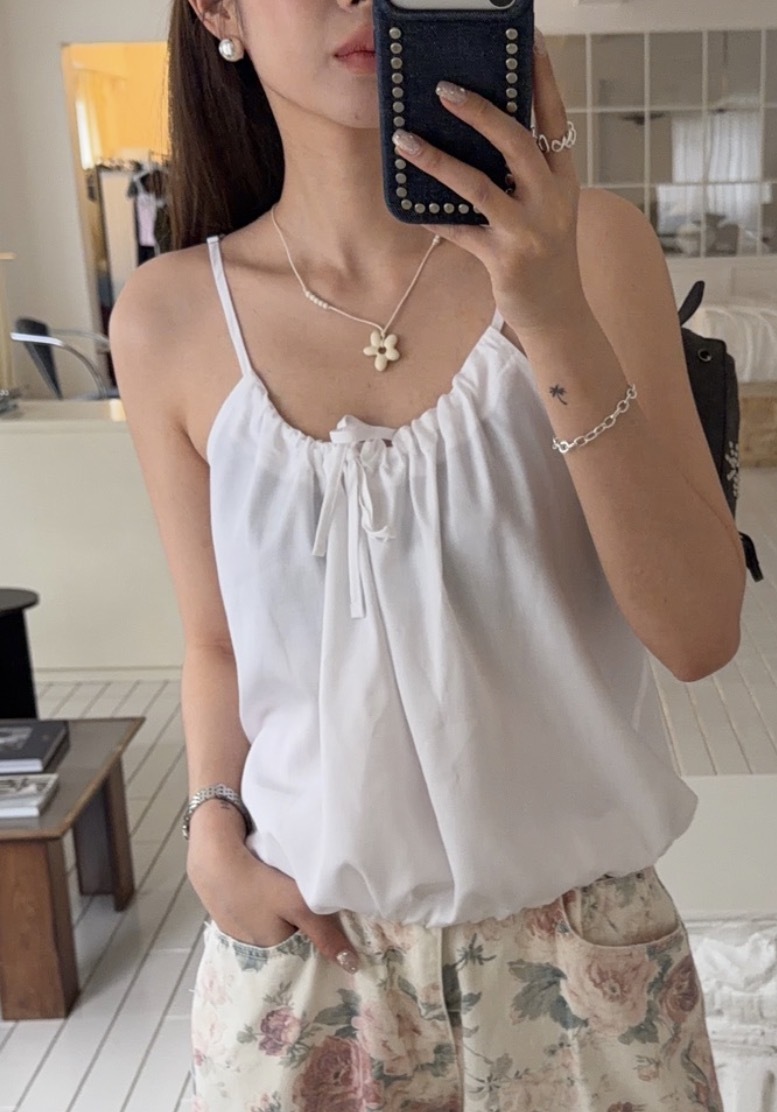 A10/阿耳忒彌斯也愛的下擺抓皺細肩背心