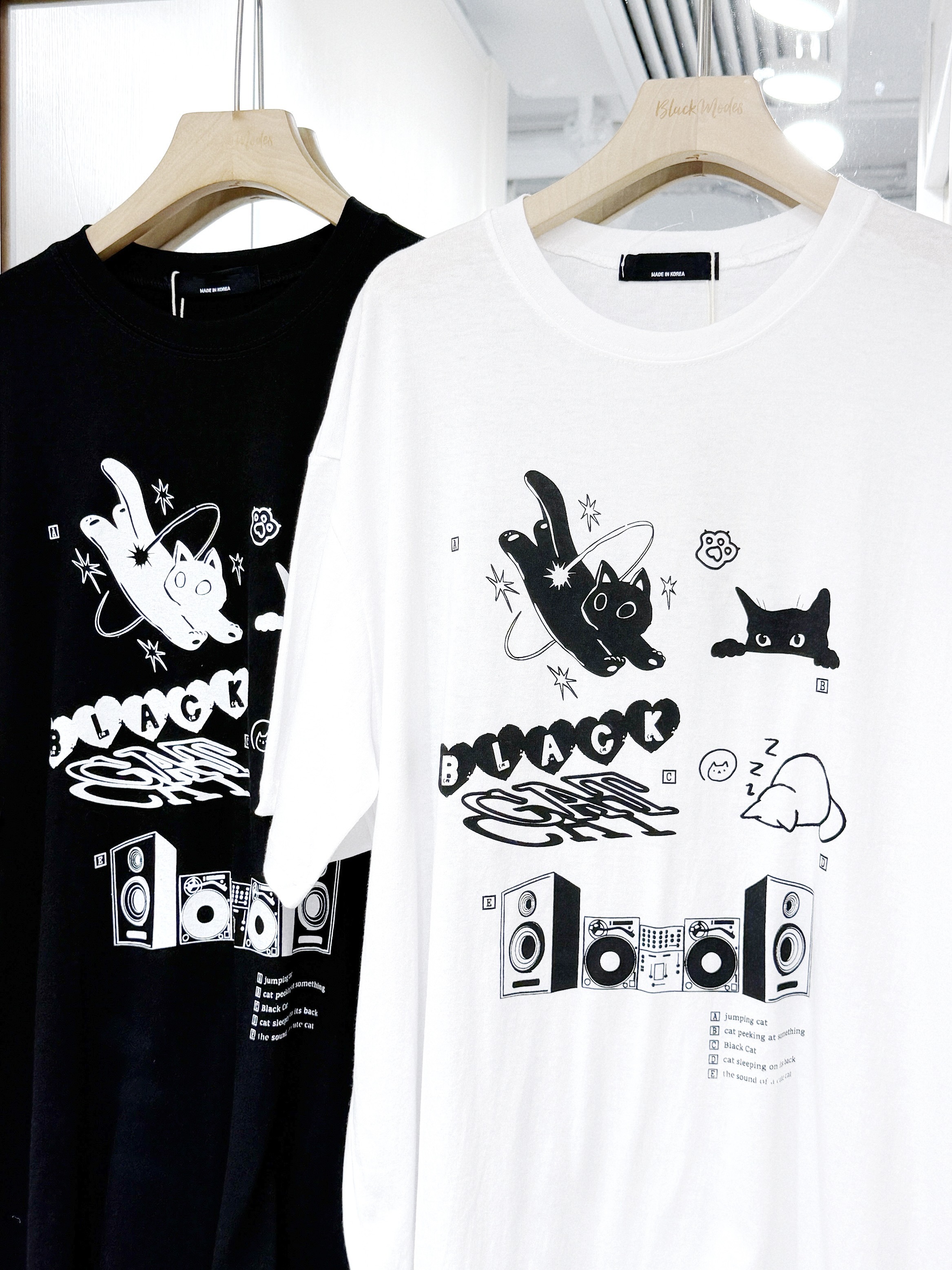 T1406｜簡約感可愛黑白貓咪 TEE ₍^. .^₎⟆🖤