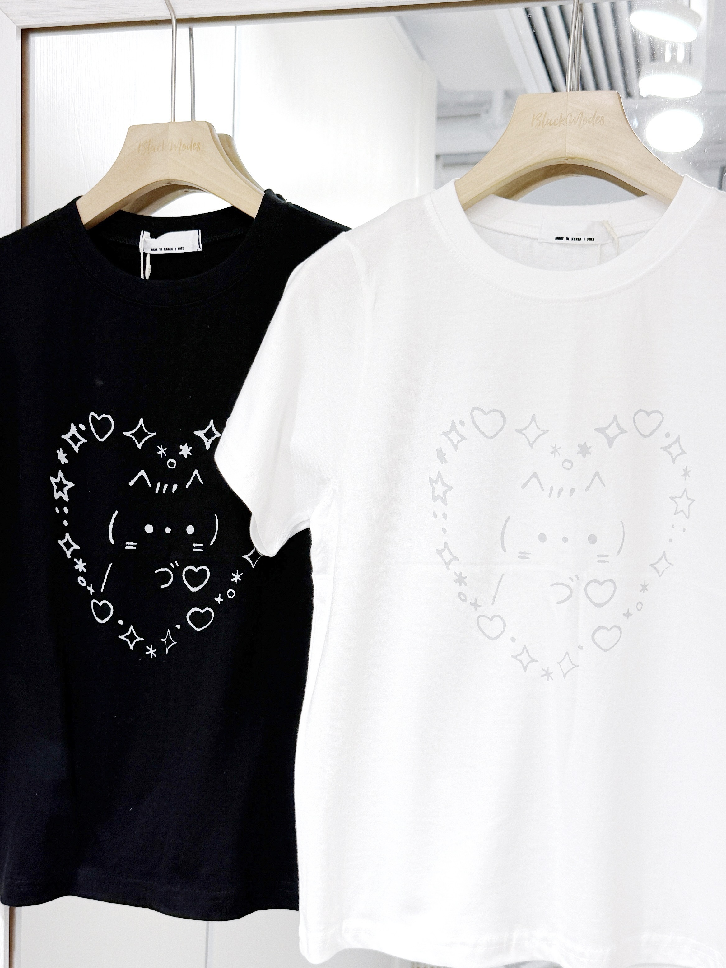 T0918｜超可愛顏文字心形兔兔TEE