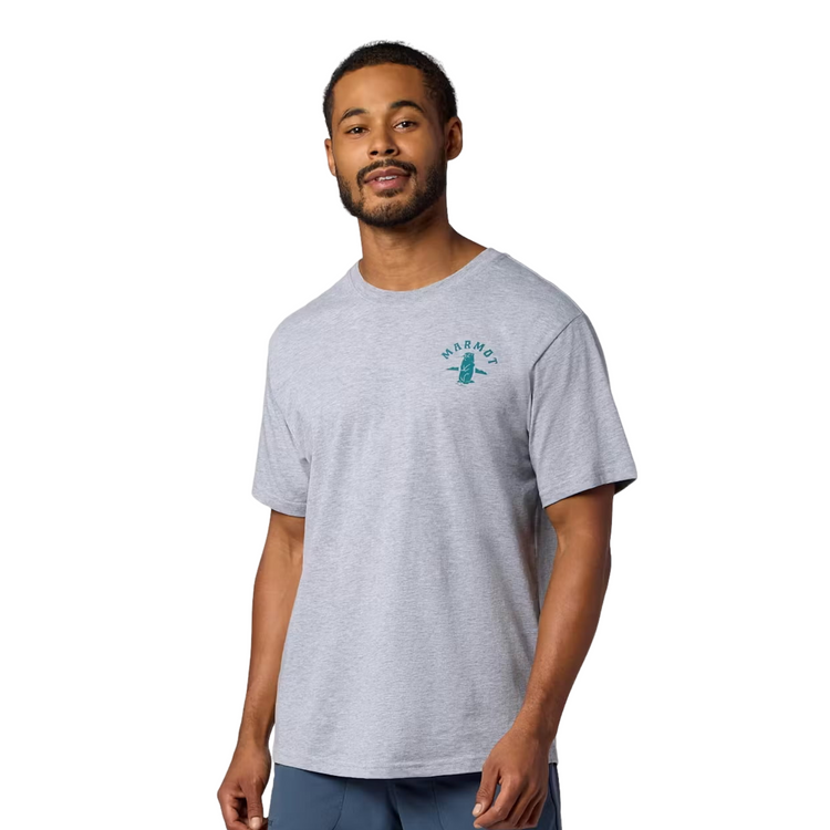 Marmot 男款  MMW Circle Critter 土撥鼠短袖上衣 快乾LOGO T M16687-0007 Grey Heather [HappyOutdoor]