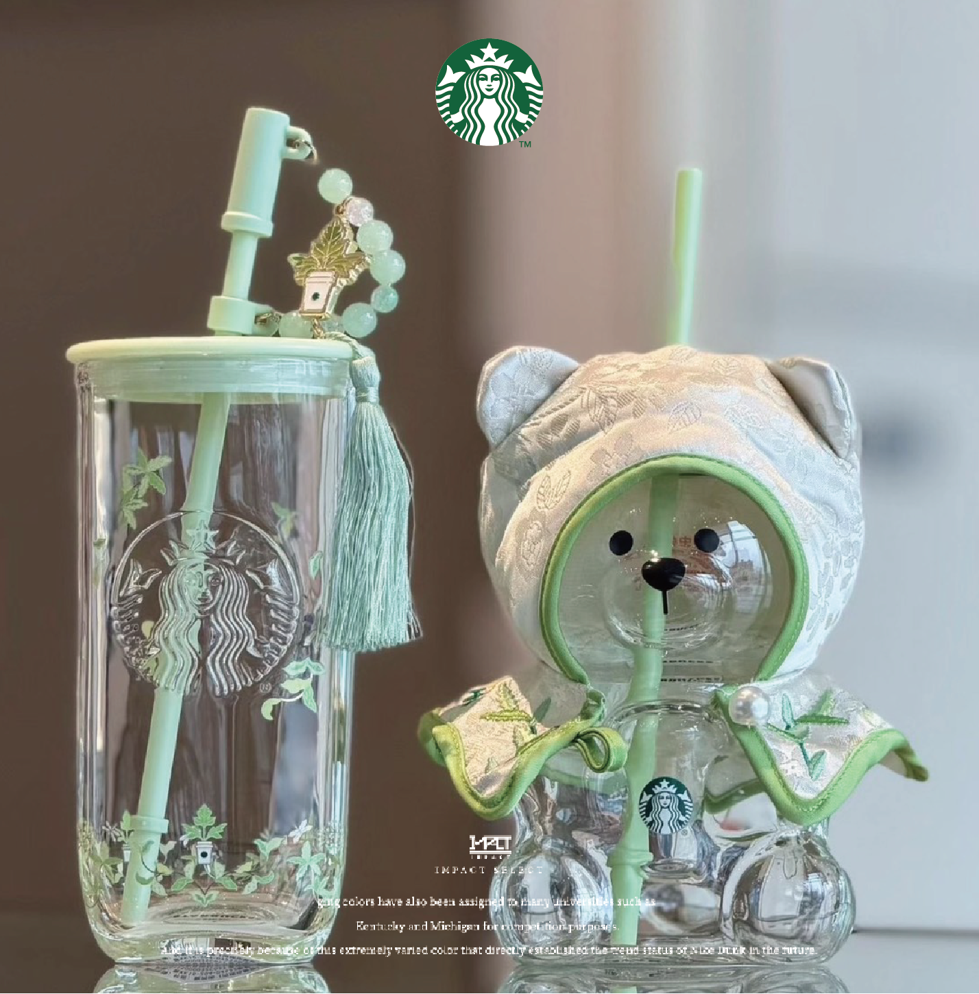 星巴克春序紋樣系列雲肩造型玻璃小熊杯600ml