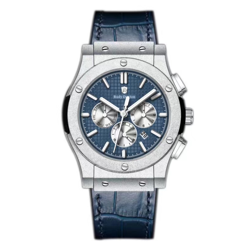 【RudyDenton 勞迪丹頓】 RDT-001  沙金錶殼 真三眼 鏤空  不鏽鋼 機械 手錶