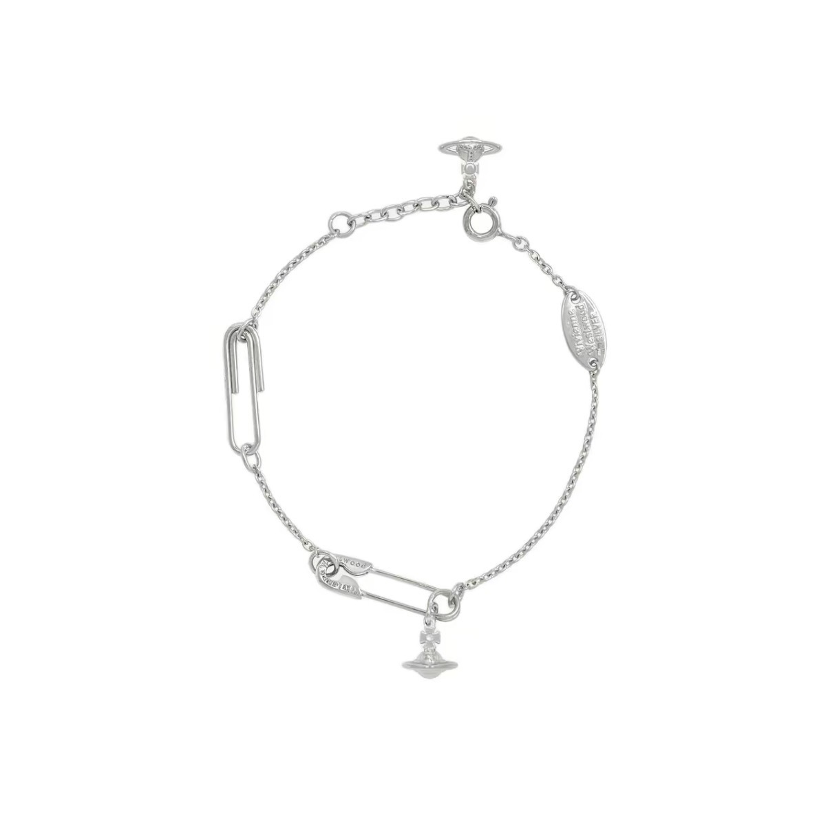 VIVIENNE WESTWOOD 西太后 別針 土星 手鏈 銀色