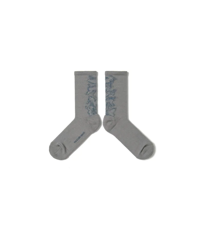 NOZZLE QUIZ | LANDING 中高筒休閒襪 "迷灰"