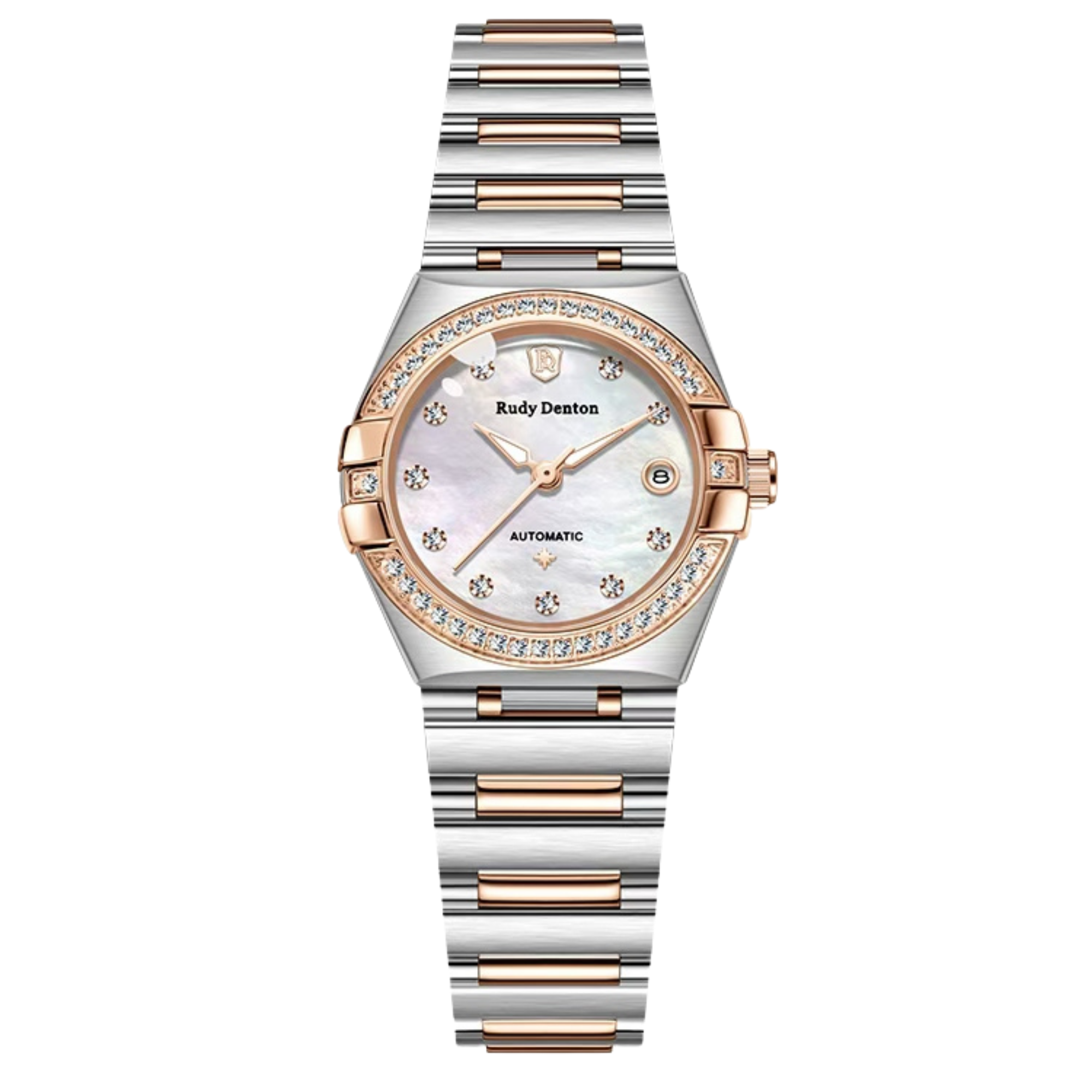 【RudyDenton勞迪丹頓】RDT-014-S01 晶鑽時標 鏤空 夜光 日期顯示 不鏽鋼 機械  女生 手錶