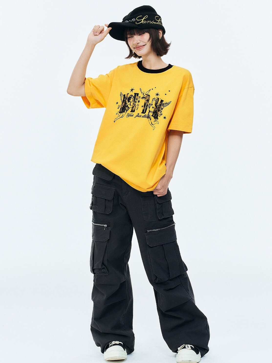 MEDM 小天使星星Logo印花 撞色圓領 寬鬆休閒 短袖T