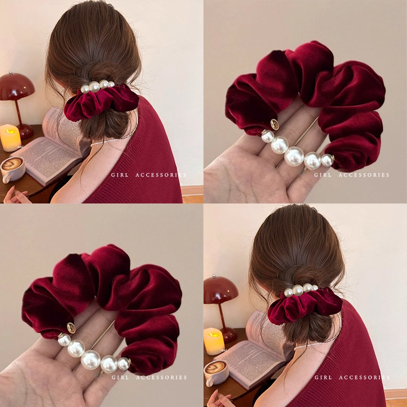 [2 FOR RM10] Velvet Pearl Scrunchies