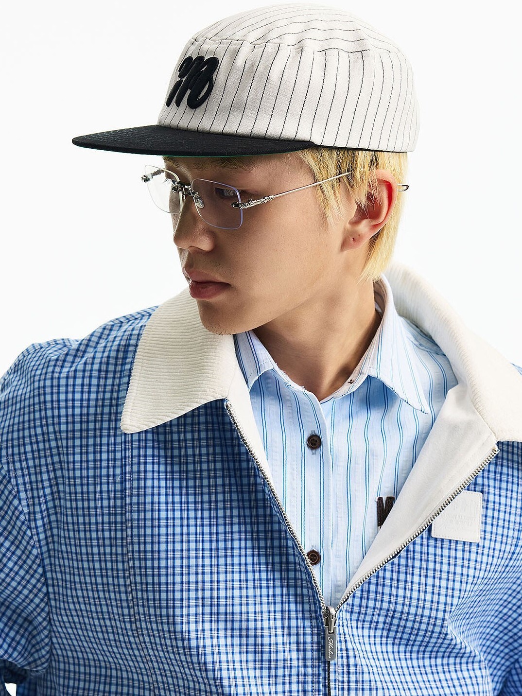 MEDM 簡約小標刺繡 復古條紋 藥盒帽