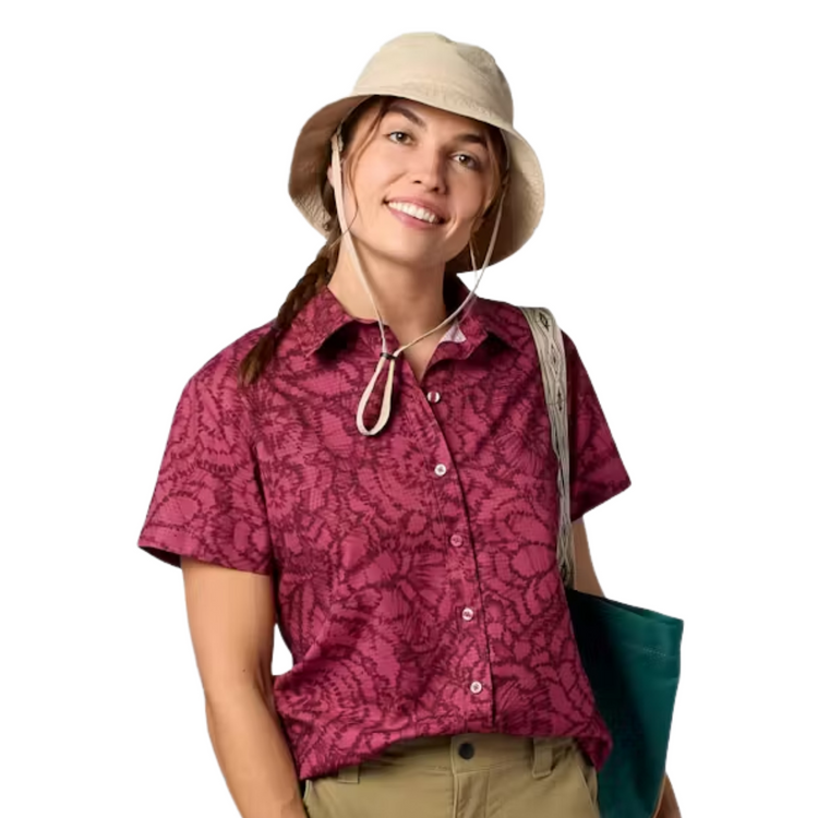 Marmot 女款 AREX 防曬快乾透氣短袖襯衫 M16935-42522 Dried Rose Twirl [HappyOutdoor]