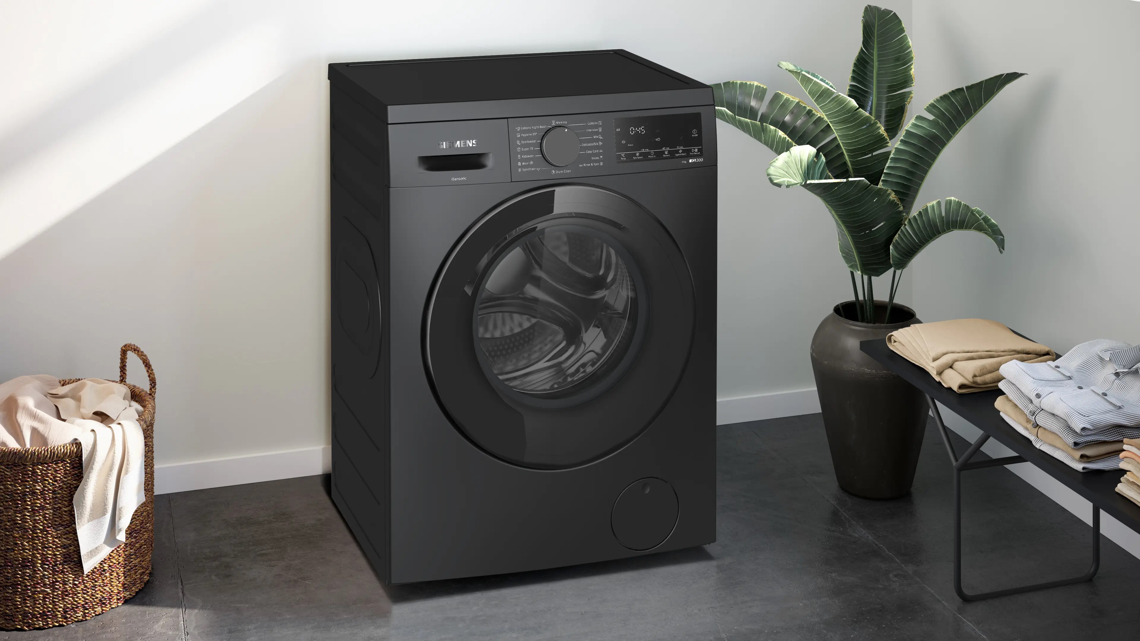 西門子 Siemens    WH43E20ZHK‧纖巧490系列 變頻前置式洗衣機 ‧9公斤/1300轉‧香港行貨,原廠2年全機及10年摩打保養‧