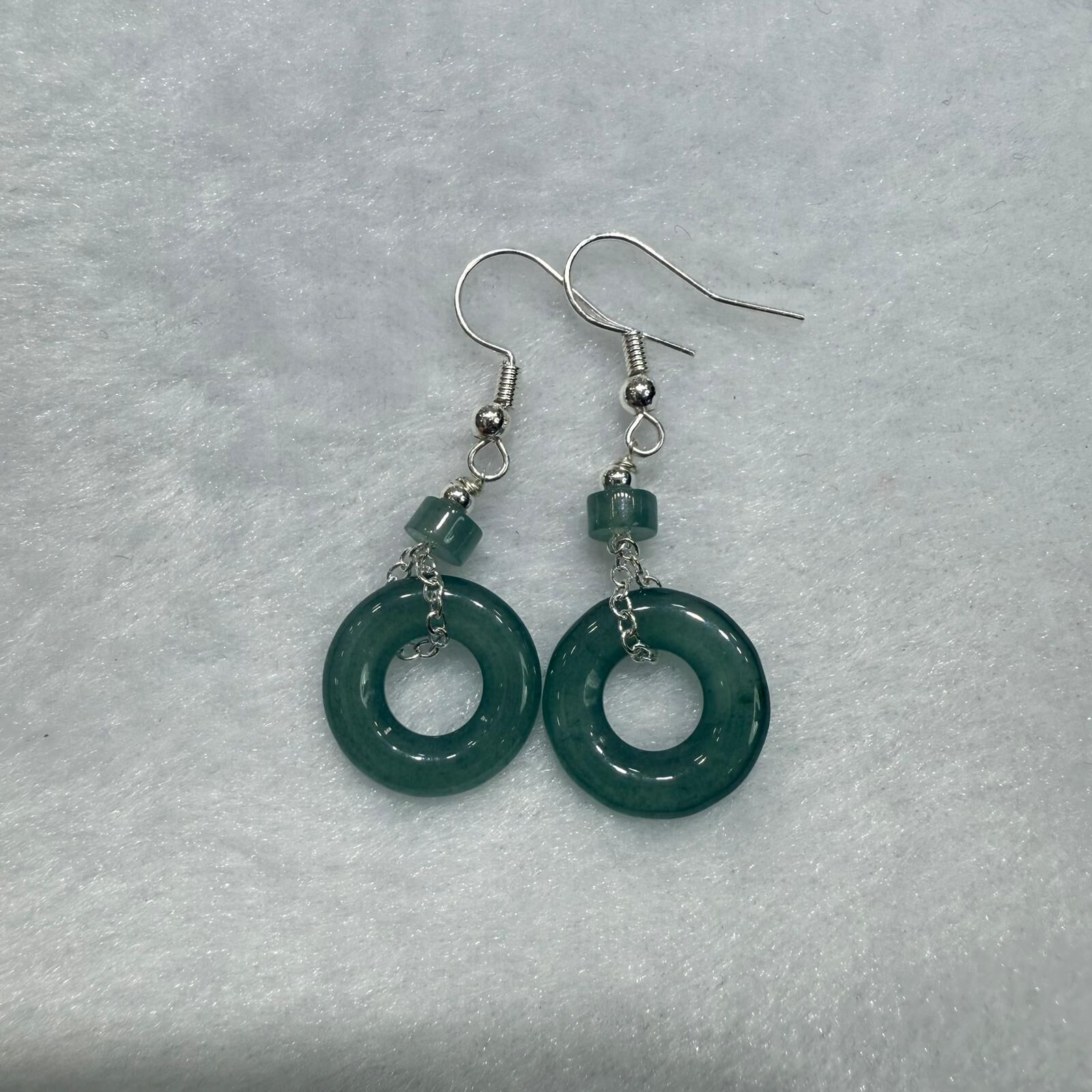 HKAG0411-004 藍水準安扣耳環 yy0603 (A4)