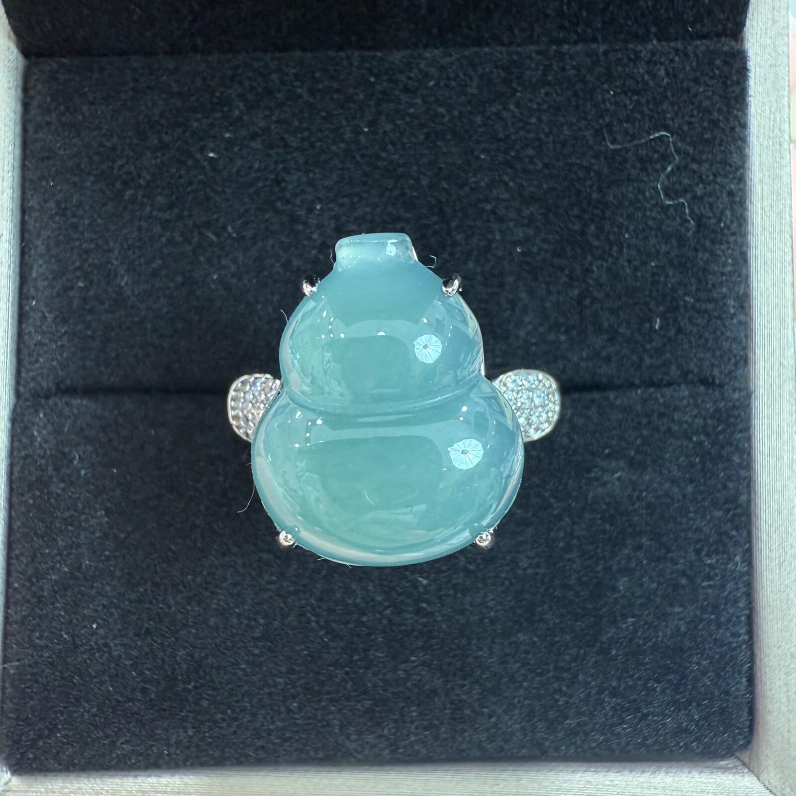 HKAG0411-009 藍水葫蘆戒指 yy0250 (A9)