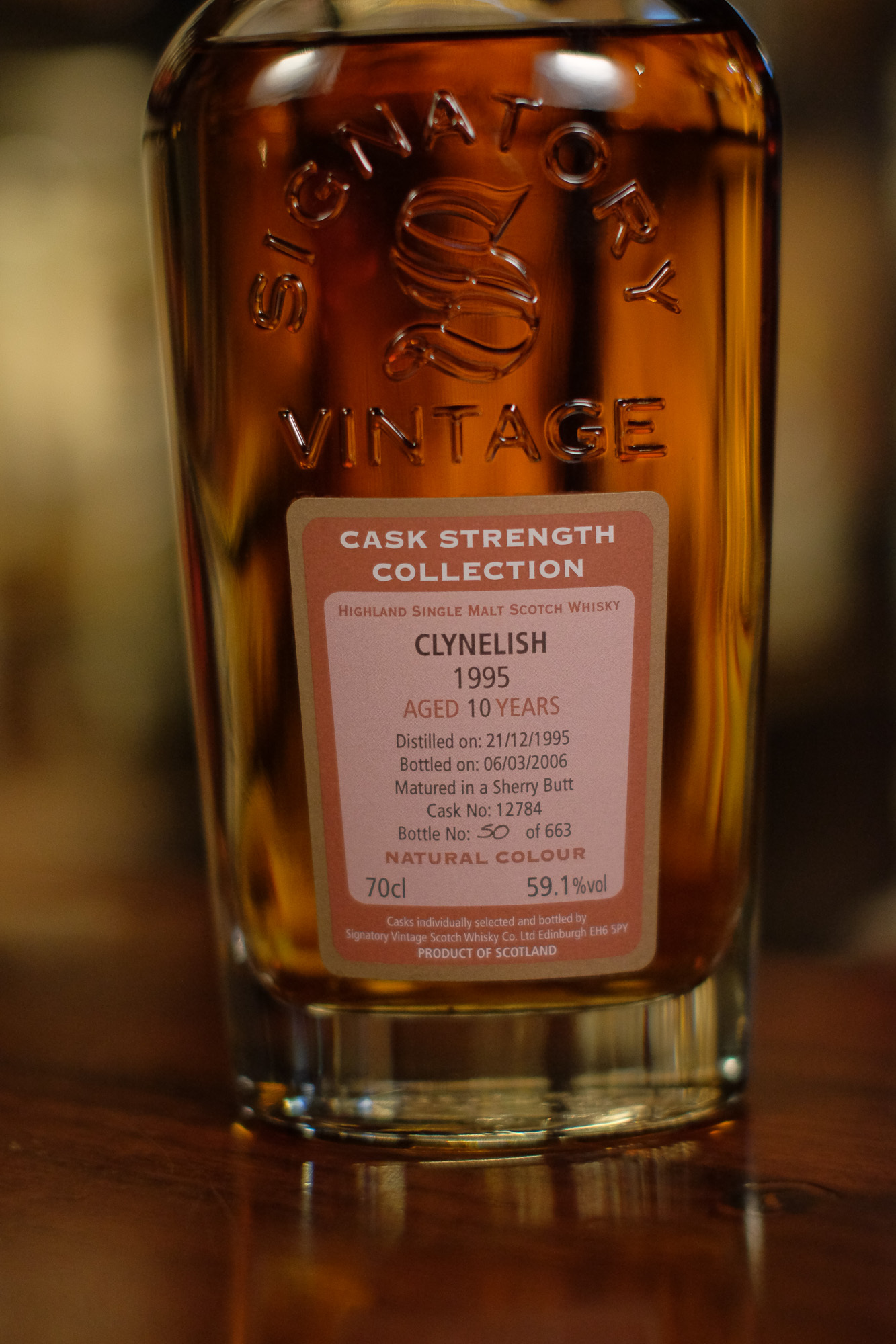 Clynelish 1995/2006 10YO Sherry Butt #12784 59.1% Signatory Vintage