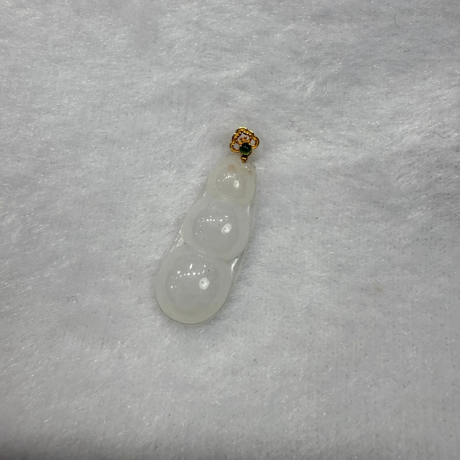 HKAG0411-026 18K緬料福豆吊墜 yy0500 (A26)