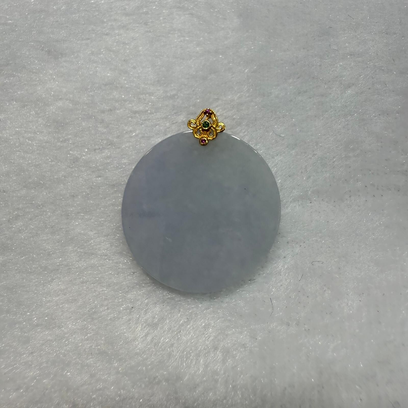 HKAG0411-027 18K緬料圓牌吊墜 yy0504 (A27)