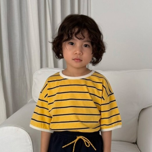 90-150 Gou 滾邊條紋上衣 2色