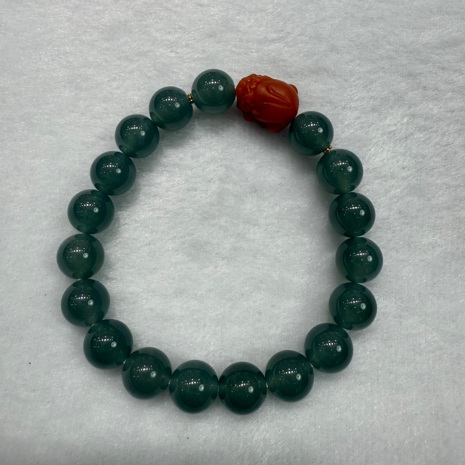 HKAG0411-037 18k金卡10藍水南紅手串 yy0292 (A37)