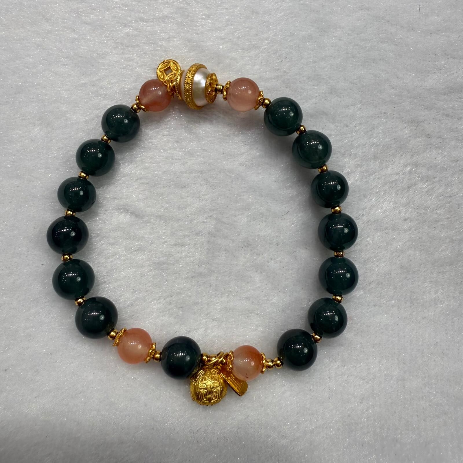 HKAG0411-038 S925銀8mm藍水南紅手串 yy0429 (A38)