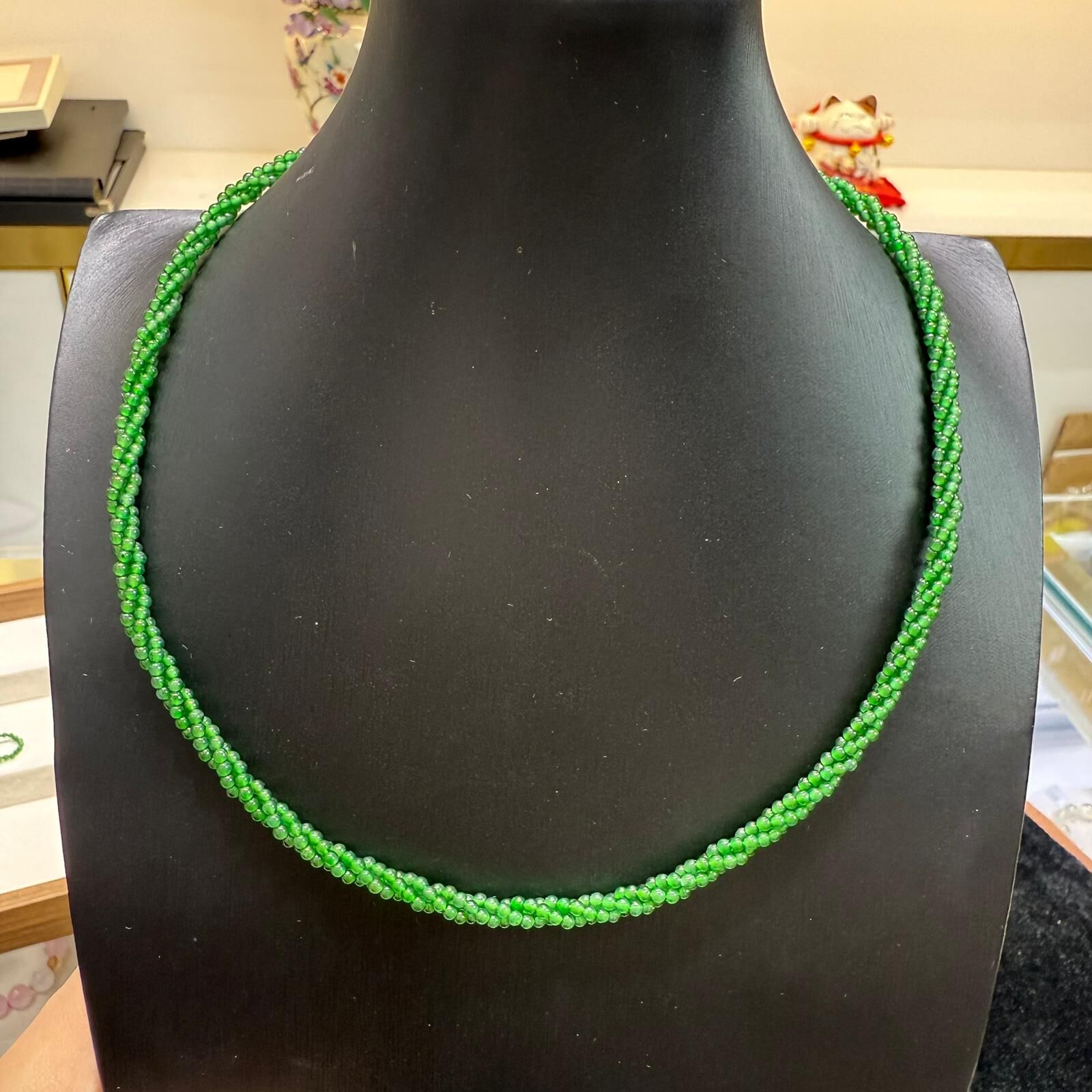 HKAG0411-043 三扭小米珠項鏈 yy0067 (A43)