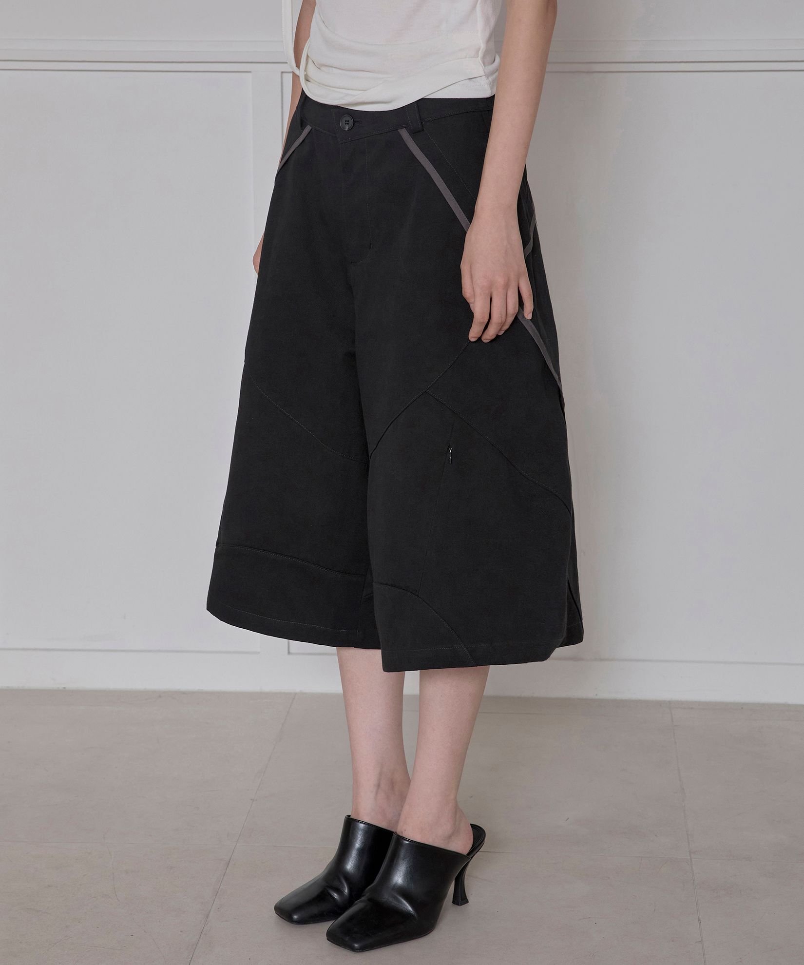 FLAREUP 不對稱百慕達短褲 FL-254_Black