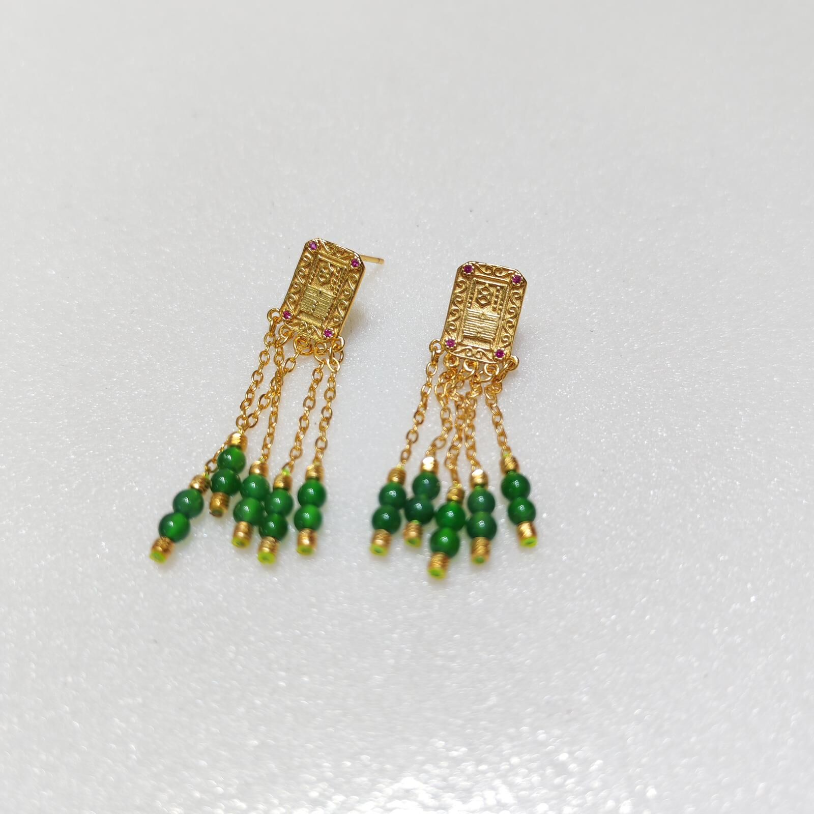 HKAG0411-306 S925銀3mm小米珠流蘇耳環 yy0448 (C6)【連證連盒】