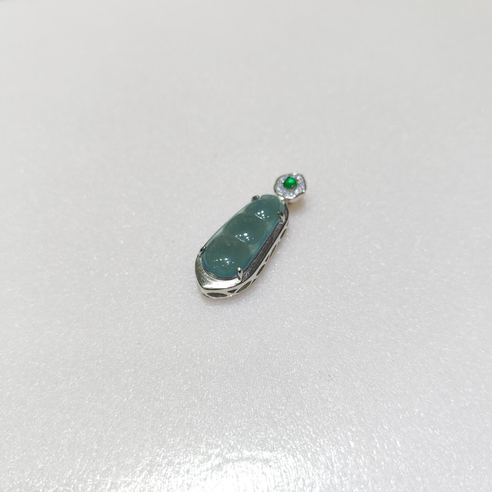 HKAG0411-309 藍水豆子吊墜 yy0110 (C9)