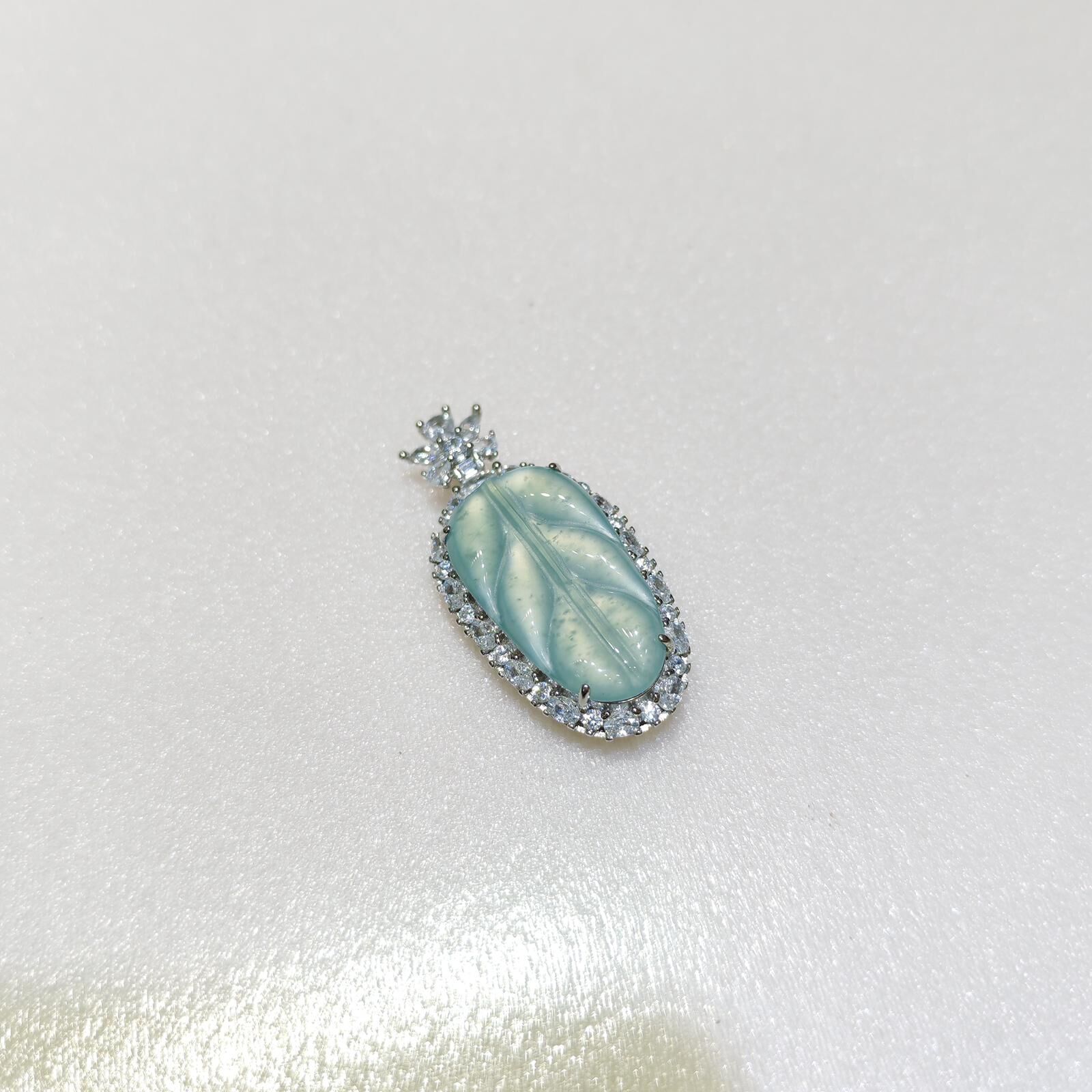 HKAG0411-310 藍水葉子吊墜 yy0108 (C10)