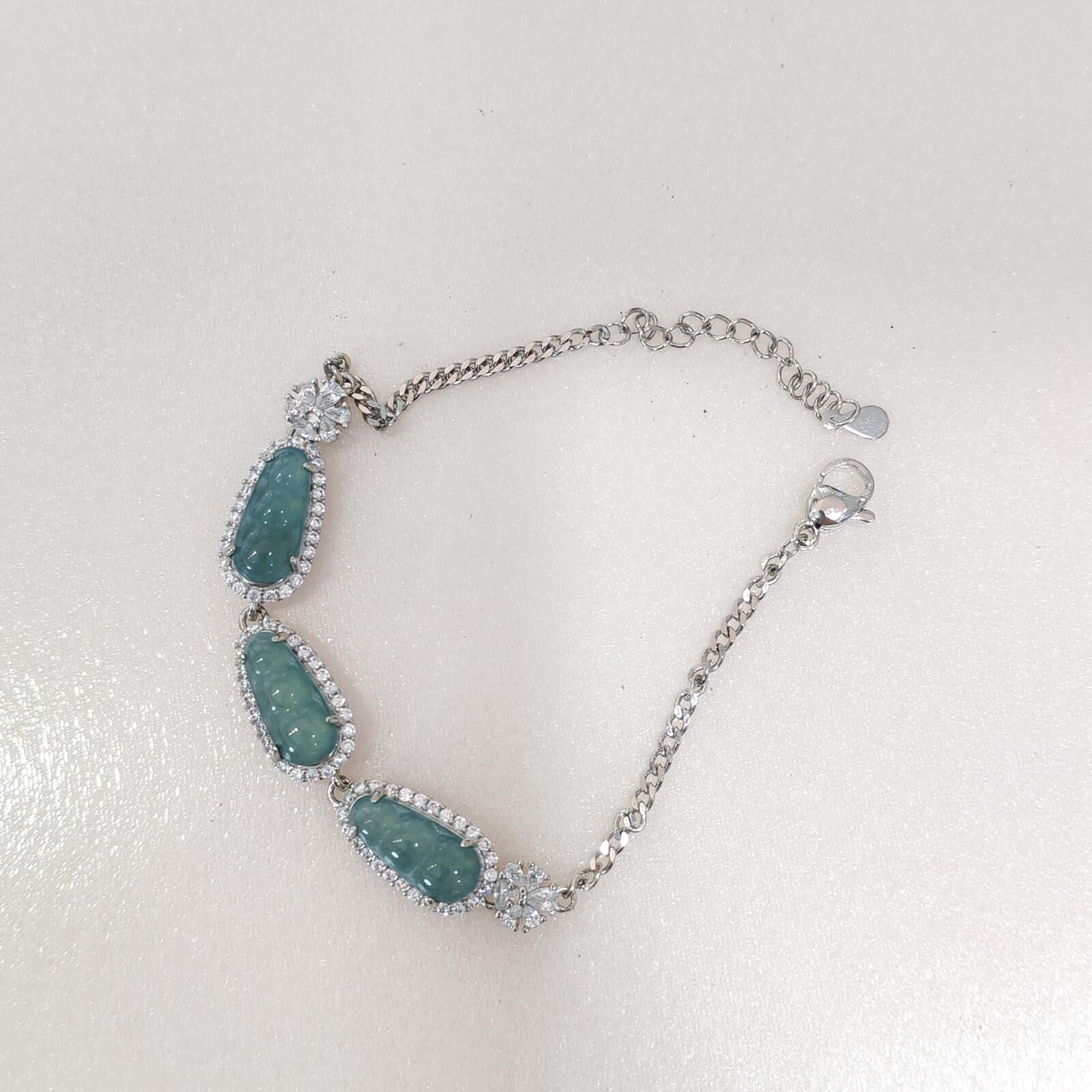 HKAG0411-317 藍水福豆手鏈 yy0594 (C17)【連證】